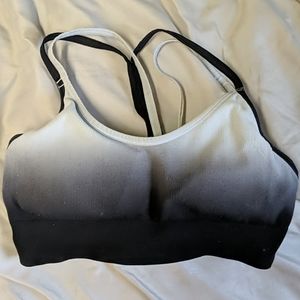 Black to gray fading sports bra